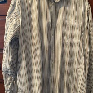 Men’s XL dress shirt stripped non iron, 100% cotton